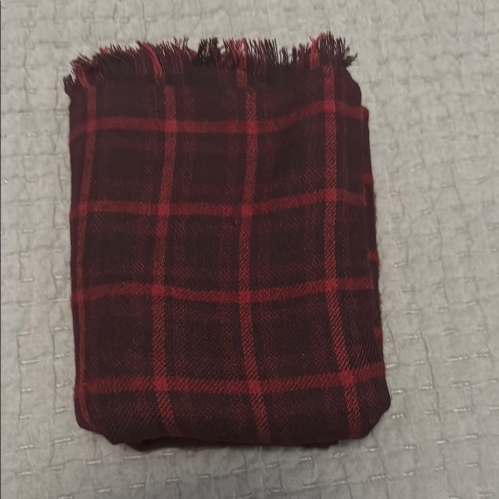 Zegna Plaid Scarf in Red and Black